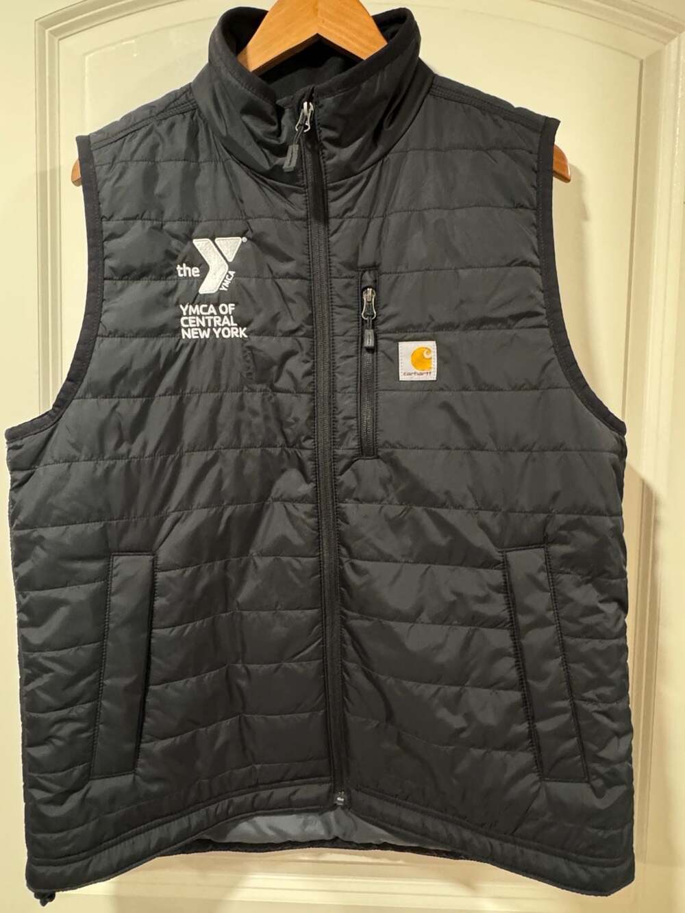 Carhartt Rain Defender Quilted Puffer Vest Black Relaxed Fit Workwear Medium